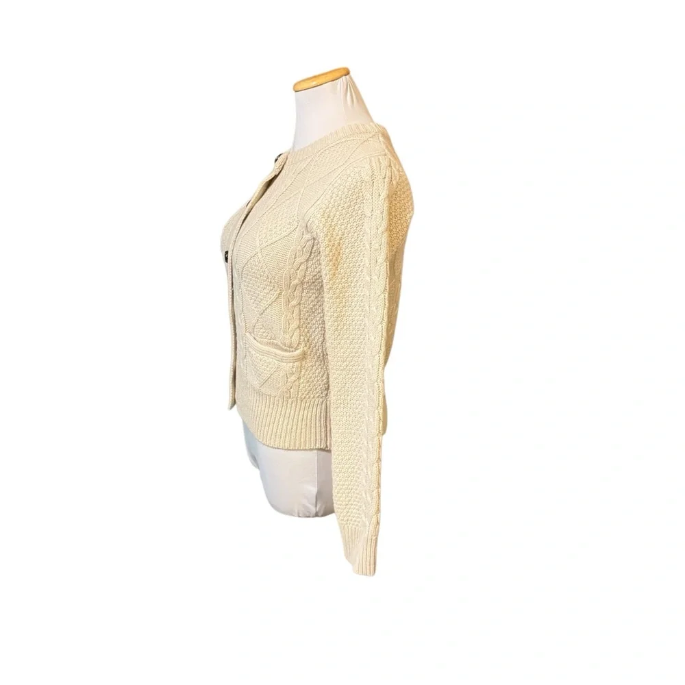 Fenn Wright Manson Cream Cable Knit Women's Cardigan Sweater - Picture 2 of 6